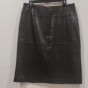 Jaclyn Smith Elegant Black Leather Skirt